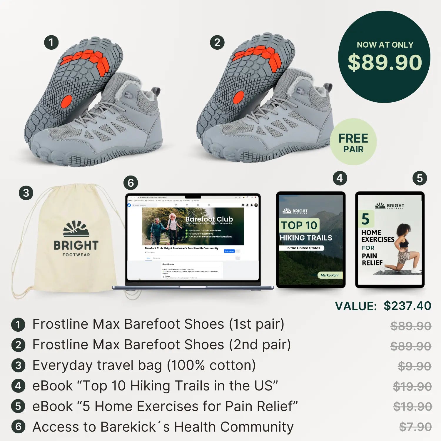 Frostline Max - Warm and water-repellent barefoot shoes (BOGO)