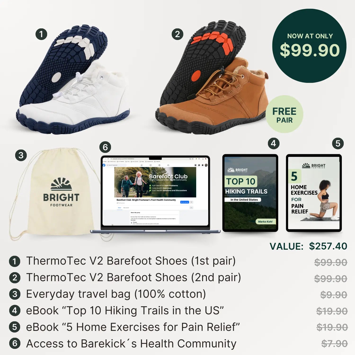 ThermoTec V2 - Premium water-repellent barefoot shoes (BOGO)