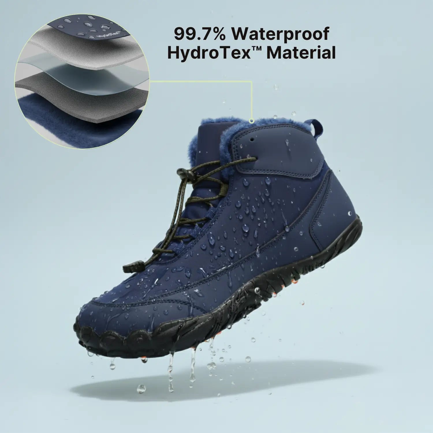 Polaris HydroTex™ – 99.7% Waterproof & Anti-Slip Winter Barefoot Shoes with Cozy Fleece Lining (Unisex)
