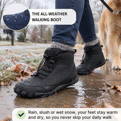 Polaris HydroTex™ – 99.7% Waterproof & Slip-Resistant Winter Barefoot Boots with Cozy Fleece Lining (Unisex)