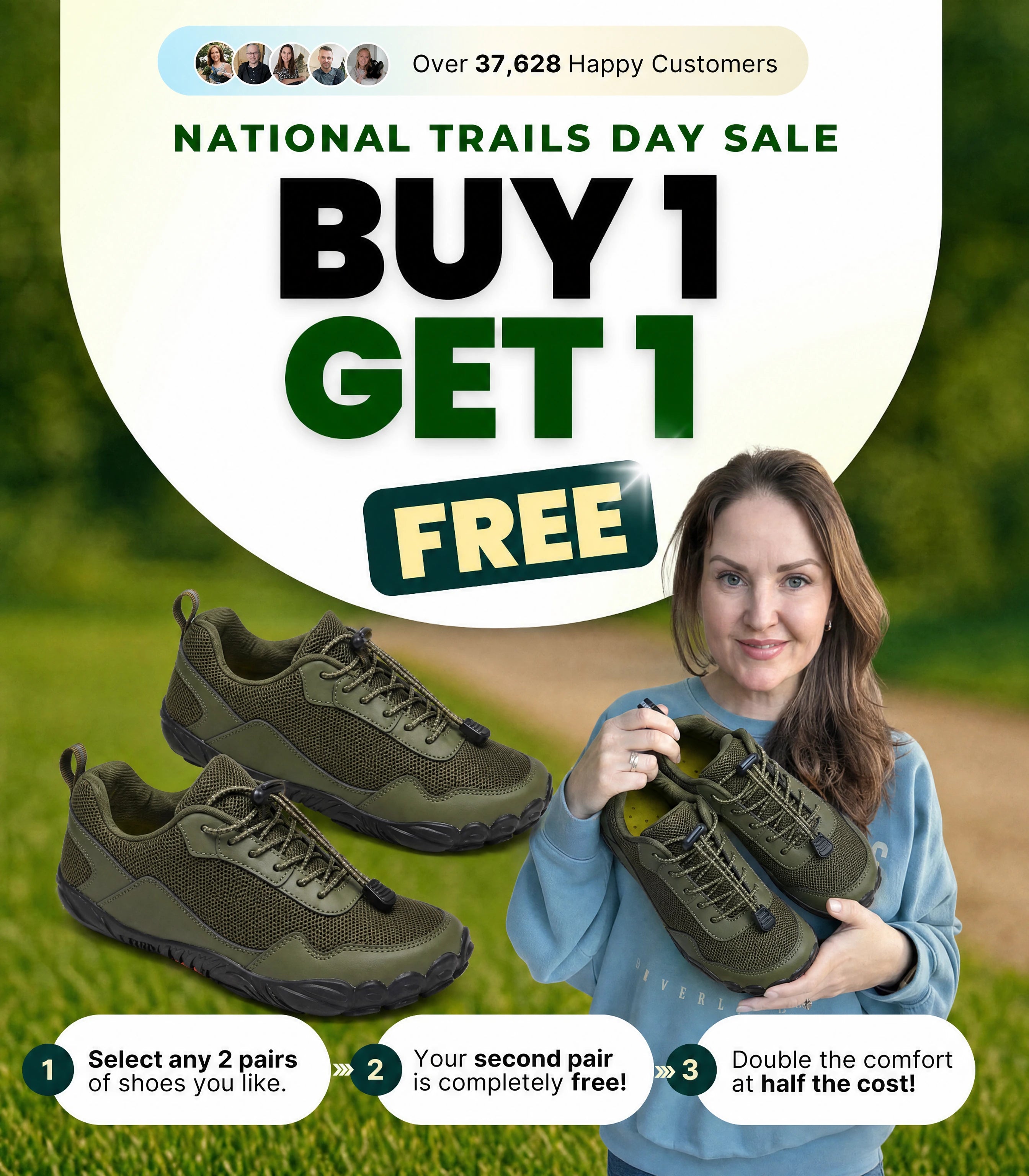 Bright Footwear National Trails Day Sale BOGO Mobile Banner