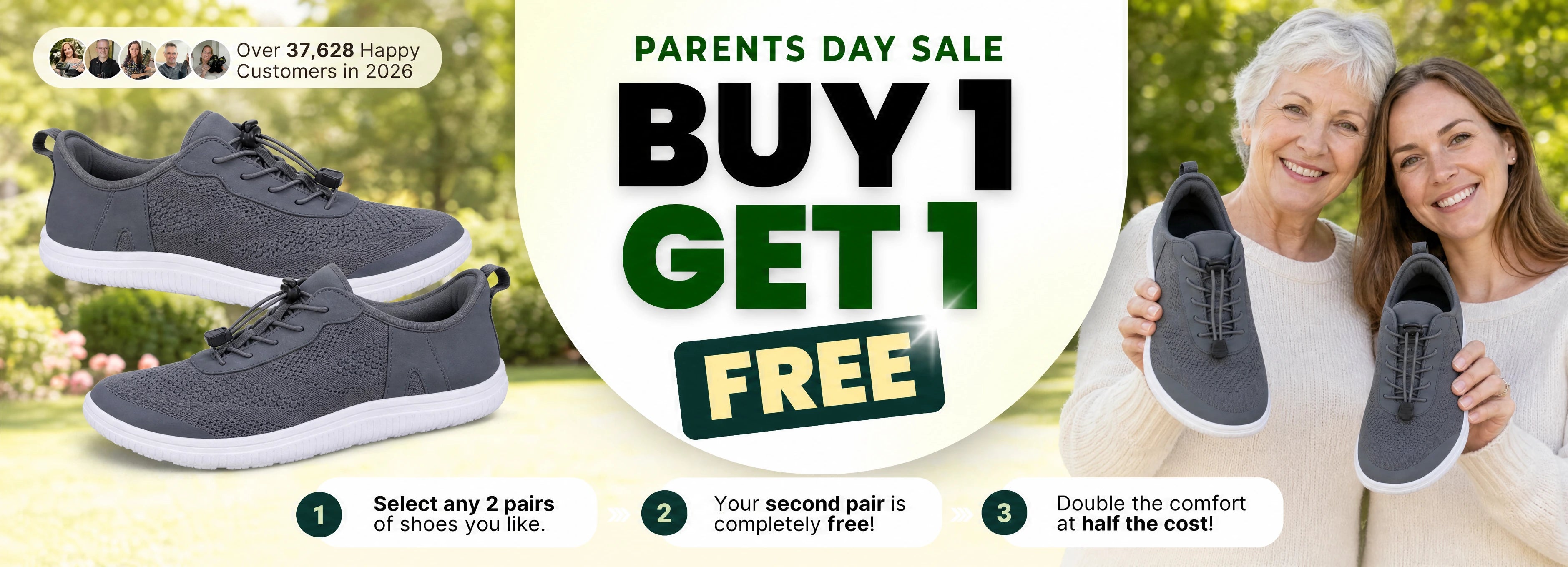 Bright Footwear Parents Day Sale BOGO Desktop Banner