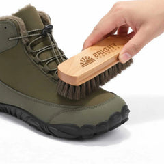 Natural Bristle Shoe Brush – Gentle Dirt Removal, No Scratches