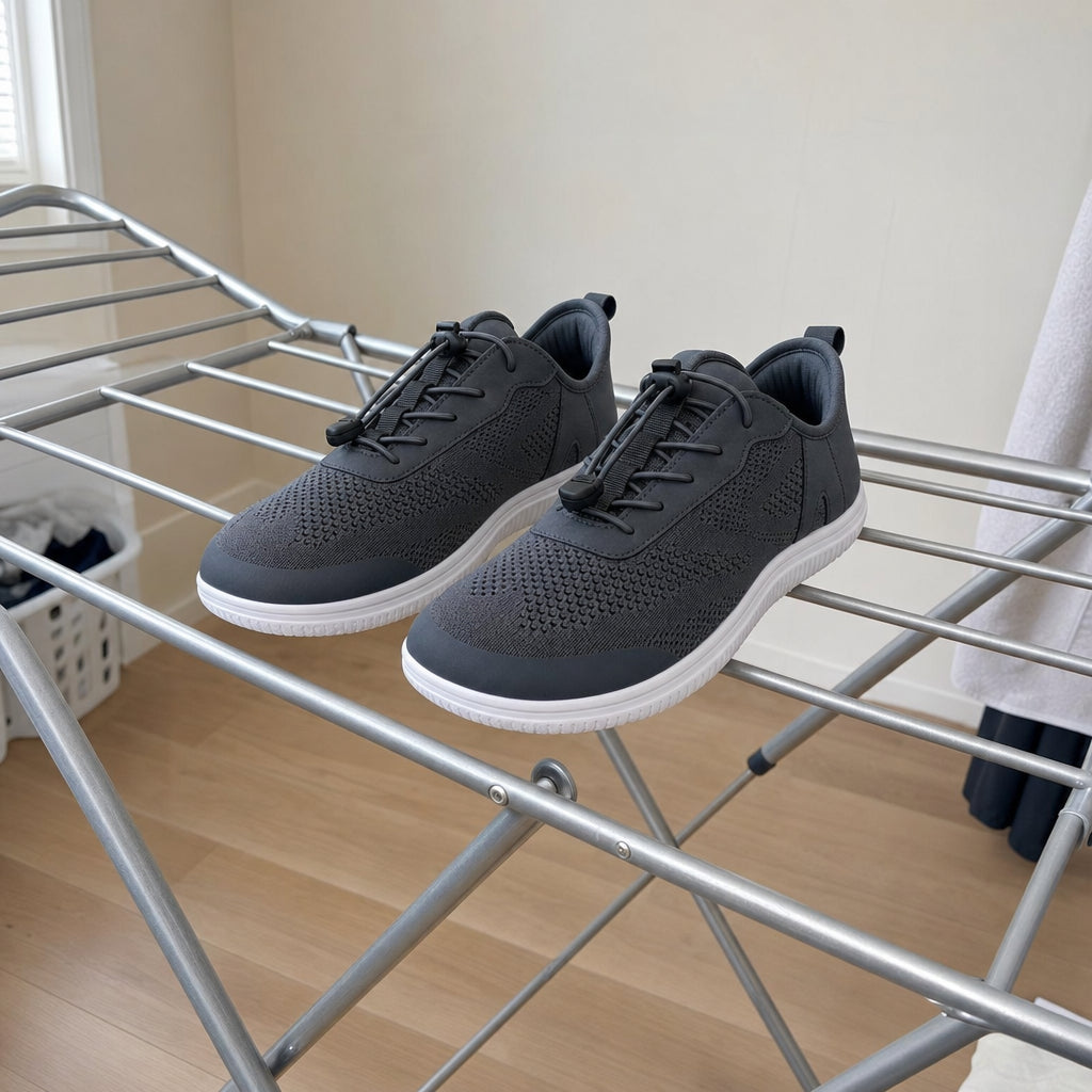 Barefoot shoes air drying at room temperature